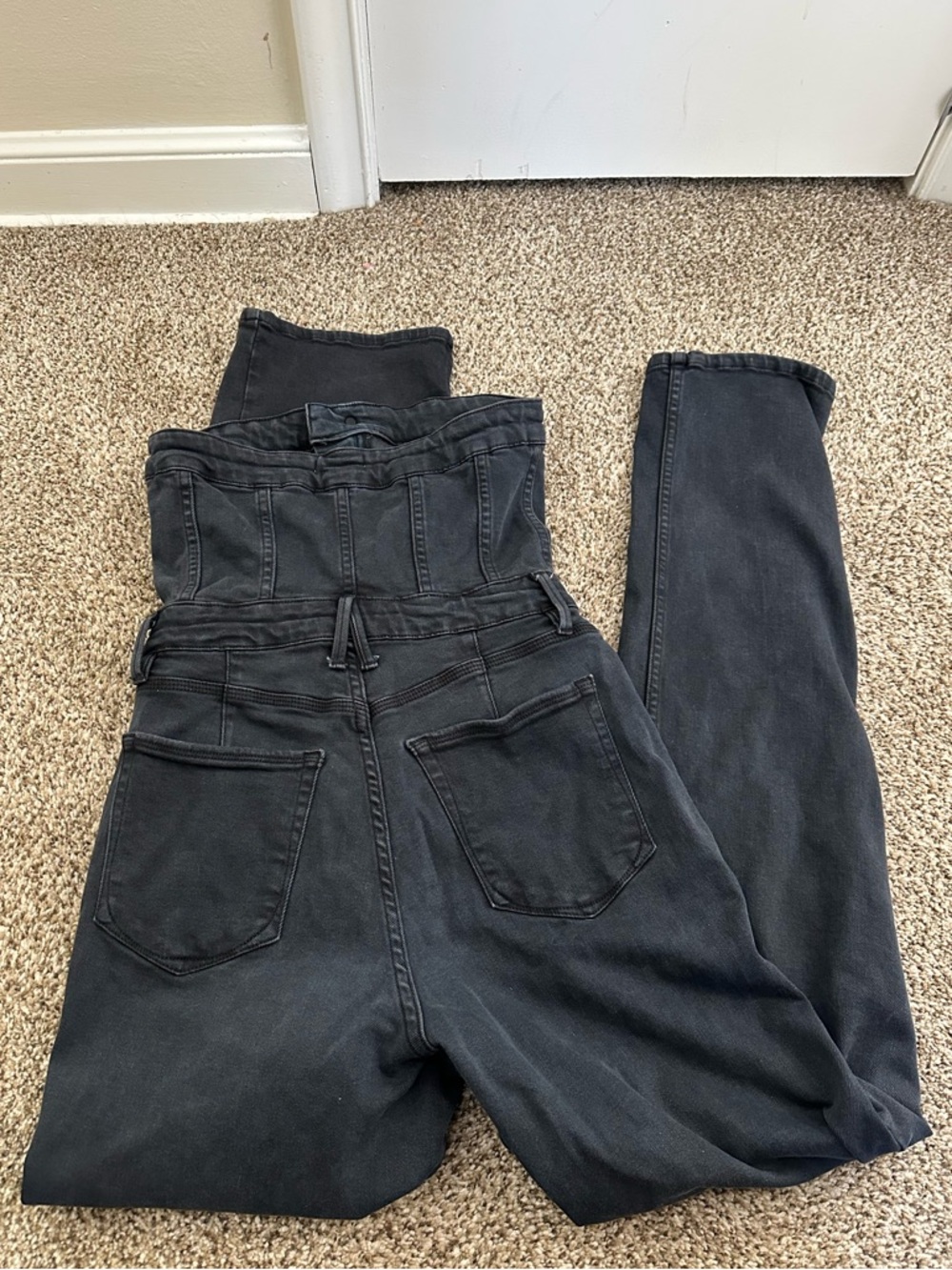 Good American Black Denim Tube Jumpsuit - Picture 7 of 7
